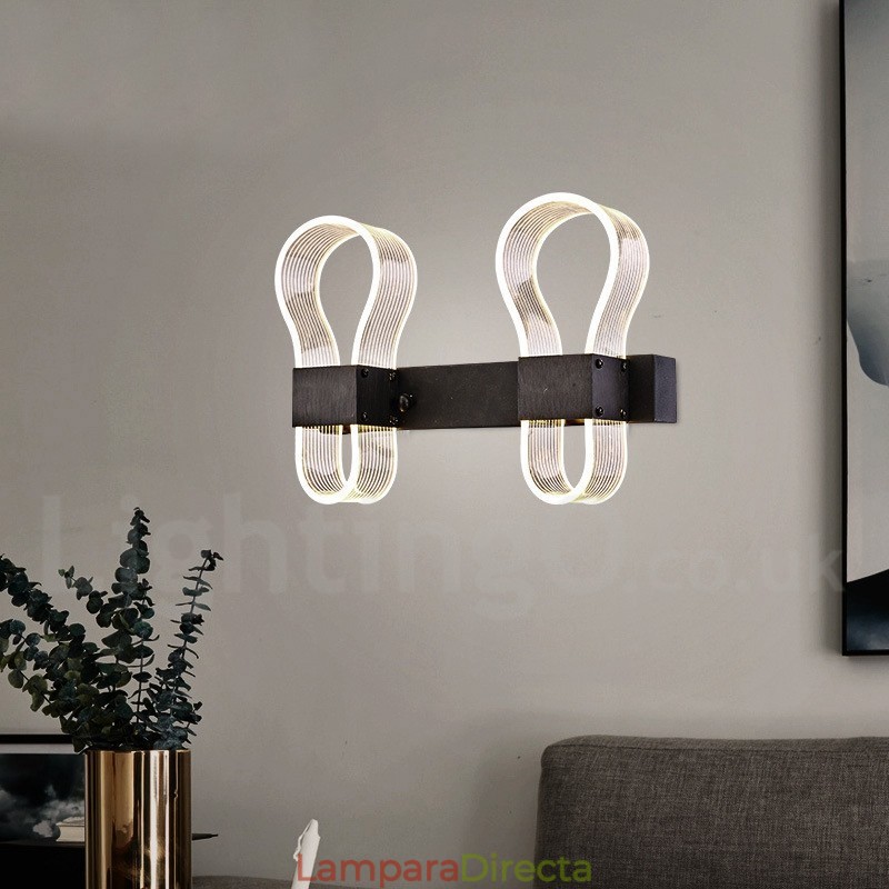 Lámpara de pared moderna con pantallas acrílicas para dormitorio, pasillo y sala de estar.