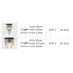 Lámpara de pared de cristal K9 de lujo moderna con pantalla de cristal