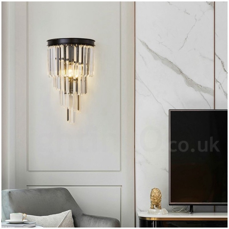 Lámpara de pared de cristal K9 de lujo moderna con pantalla de cristal