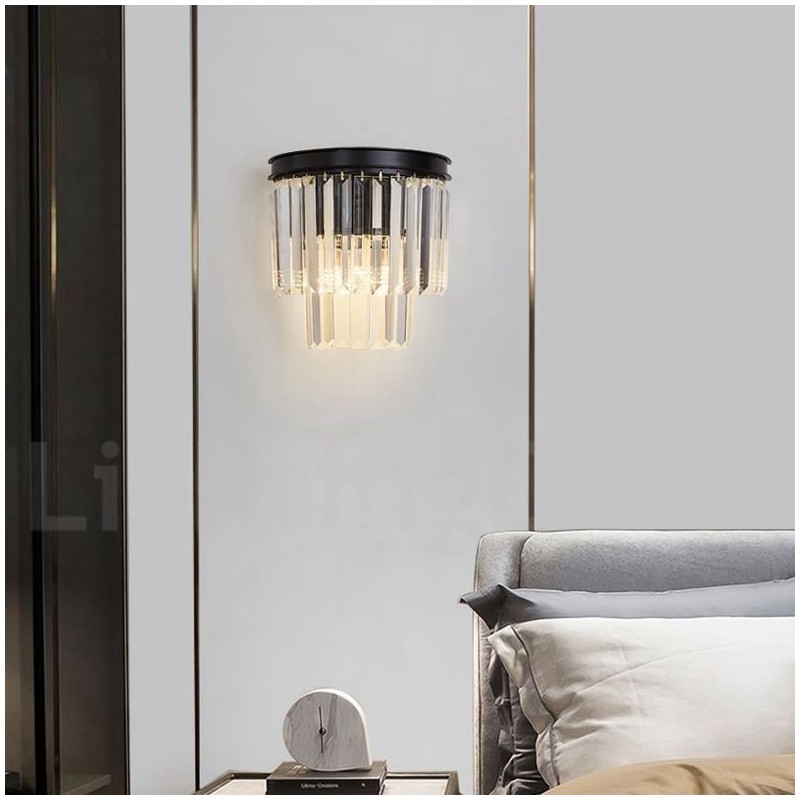 Lámpara de pared de cristal K9 de lujo moderna con pantalla de cristal