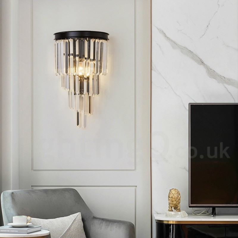 Lámpara de pared de cristal K9 de lujo moderna con pantalla de cristal