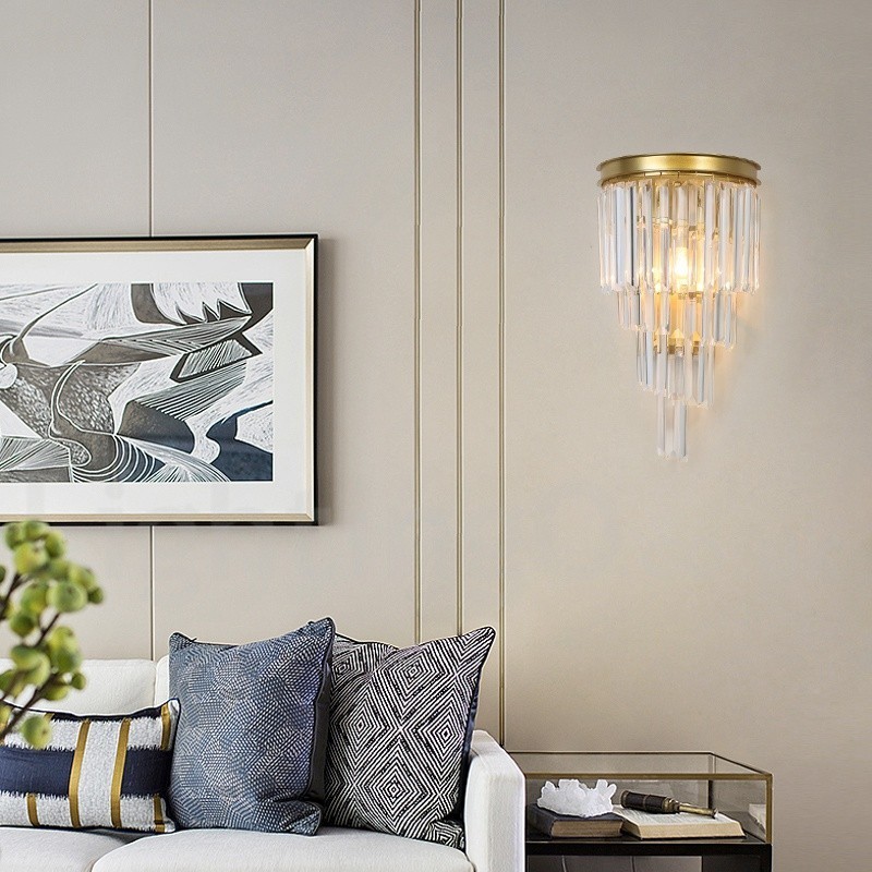 Lámpara de pared de cristal K9 de lujo moderna con pantalla de cristal