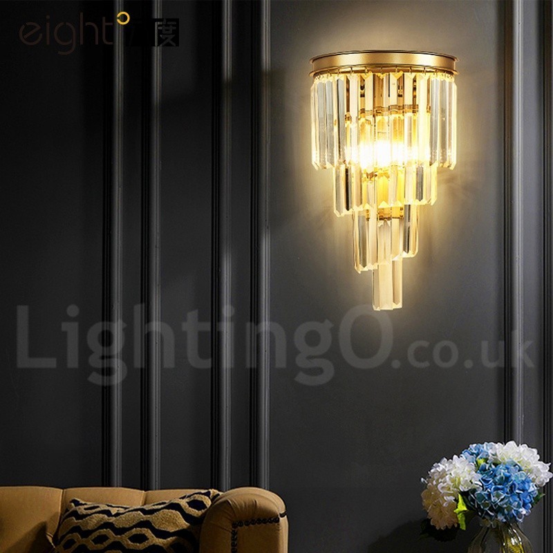 Lámpara de pared de cristal K9 de lujo moderna con pantalla de cristal