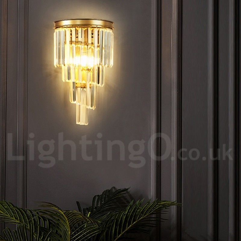 Lámpara de pared de cristal K9 de lujo moderna con pantalla de cristal
