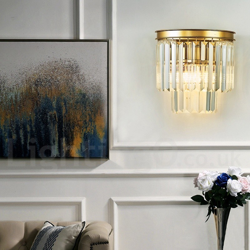 Lámpara de pared de cristal K9 de lujo moderna con pantalla de cristal