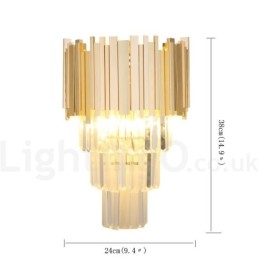 Aplique de pared de cristal K9 de lujo posmoderno a juego con oro y pantalla de cristal