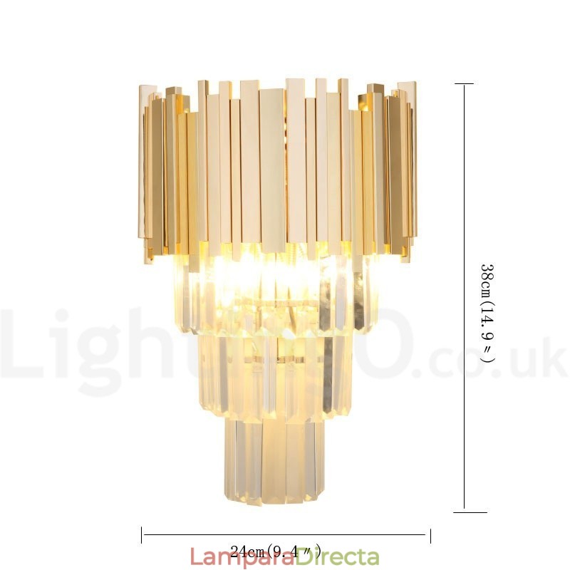 Aplique de pared de cristal K9 de lujo posmoderno a juego con oro y pantalla de cristal