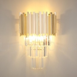 Aplique de pared de cristal K9 de lujo posmoderno a juego con oro y pantalla de cristal