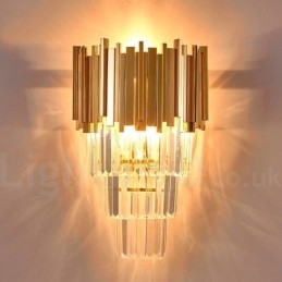 Aplique de pared de cristal K9 de lujo posmoderno a juego con oro y pantalla de cristal