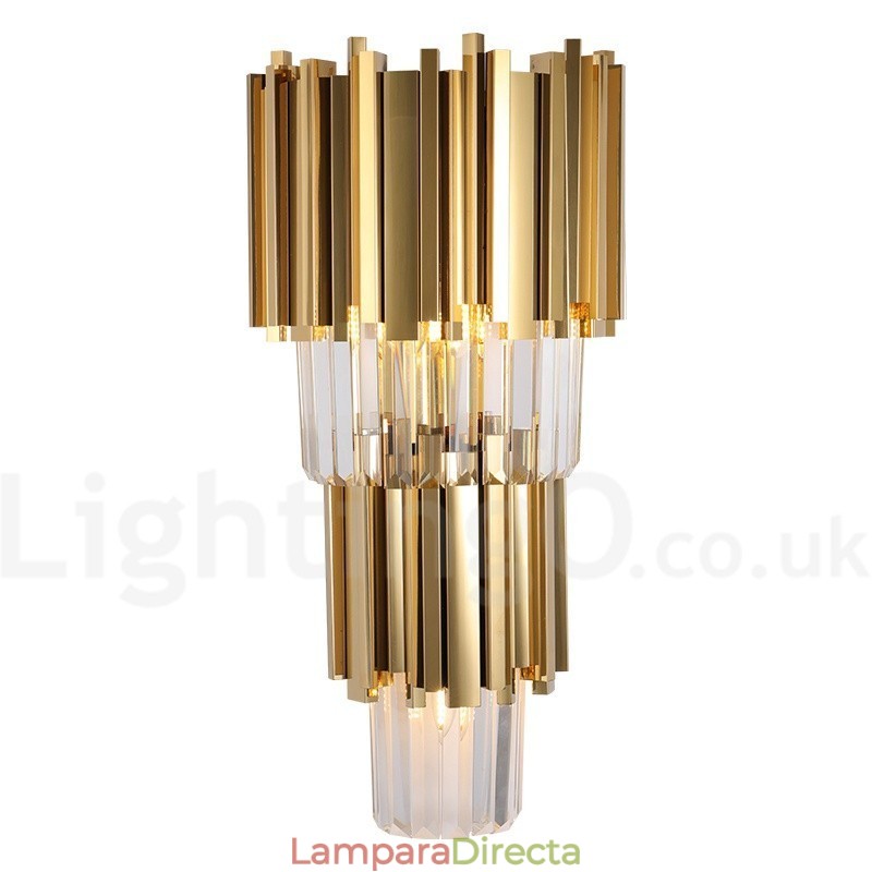 Lámpara de pared de cristal K9 de lujo moderna con pantalla de cristal