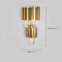 Lámpara de pared de cristal K9 de lujo moderna con pantalla de cristal