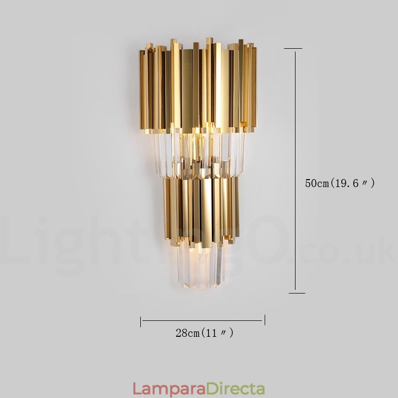 Lámpara de pared de cristal K9 de lujo moderna con pantalla de cristal