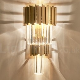 Lámpara de pared de cristal K9 de lujo moderna con pantalla de cristal