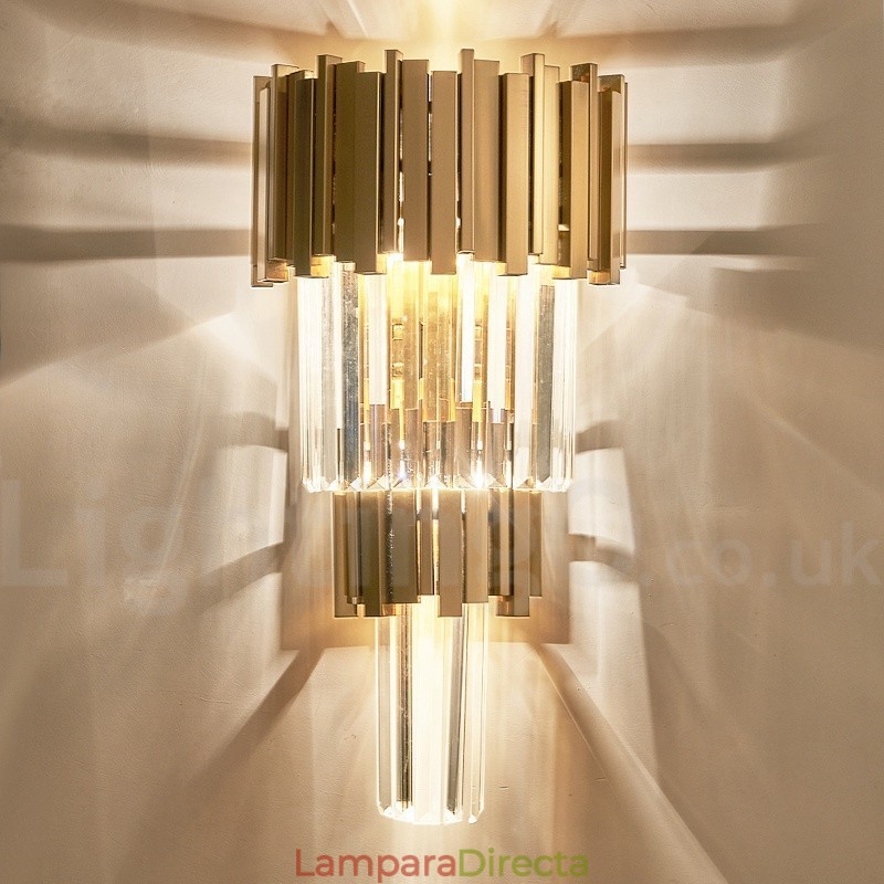 Lámpara de pared de cristal K9 de lujo moderna con pantalla de cristal