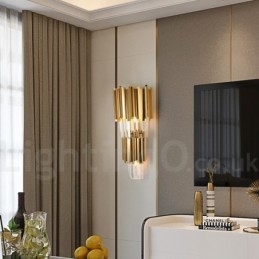 Lámpara de pared de cristal K9 de lujo moderna con pantalla de cristal