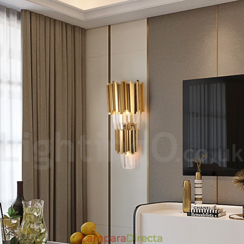 Lámpara de pared de cristal K9 de lujo moderna con pantalla de cristal