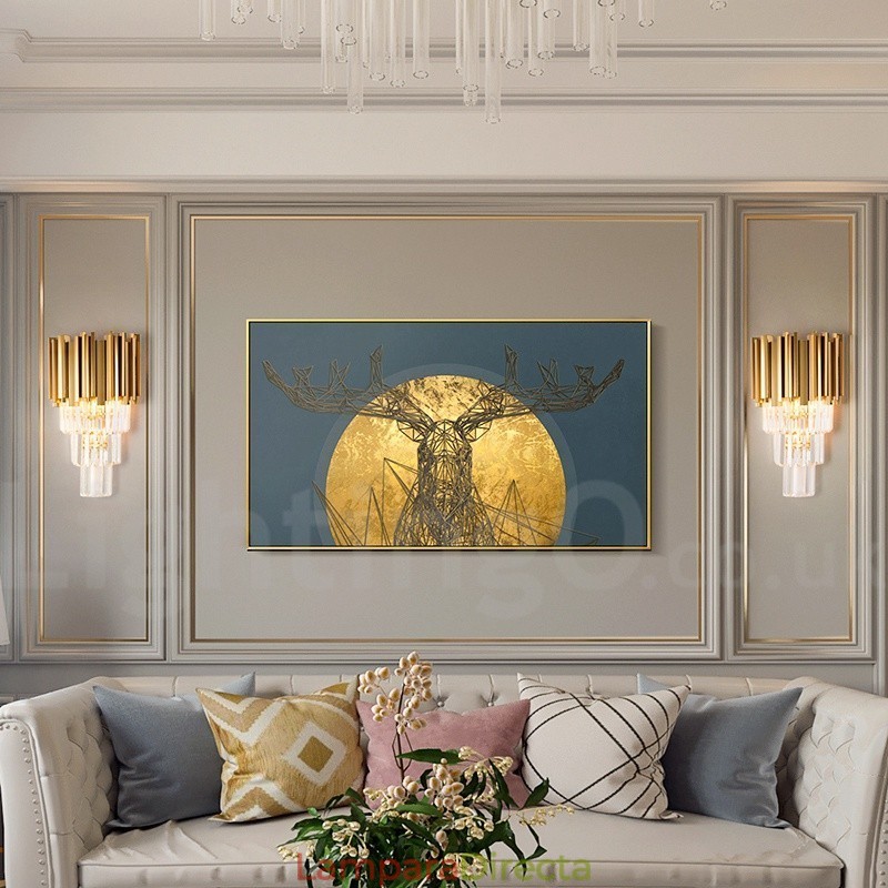 Lámpara de pared de cristal K9 de lujo moderna con pantalla de cristal