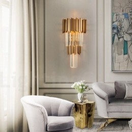 Lámpara de pared de cristal K9 de lujo moderna con pantalla de cristal