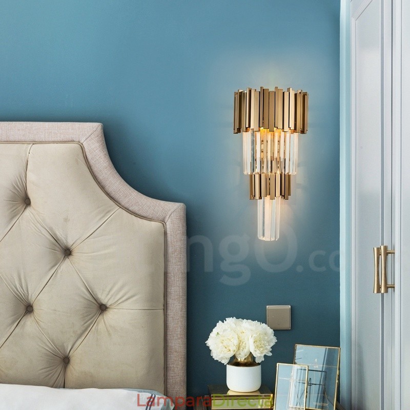 Lámpara de pared de cristal K9 de lujo moderna con pantalla de cristal
