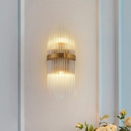 Lámpara de pared de cristal K9 de lujo moderna con pantalla de cristal