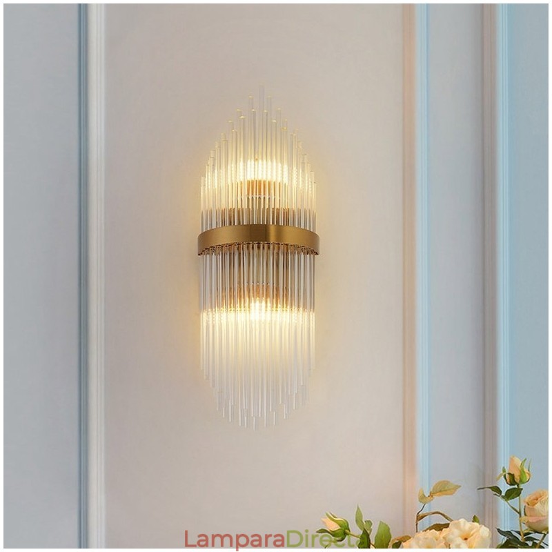Lámpara de pared de cristal K9 de lujo moderna con pantalla de cristal