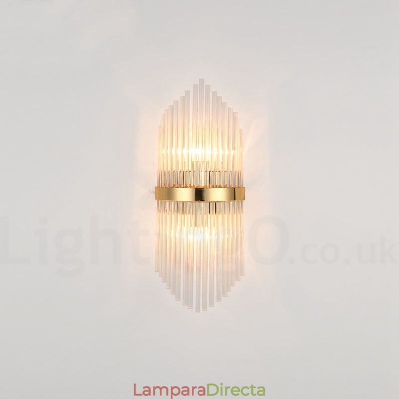Lámpara de pared de cristal K9 de lujo moderna con pantalla de cristal