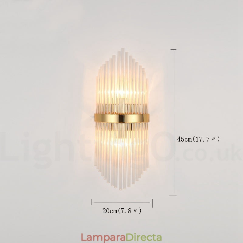 Lámpara de pared de cristal K9 de lujo moderna con pantalla de cristal