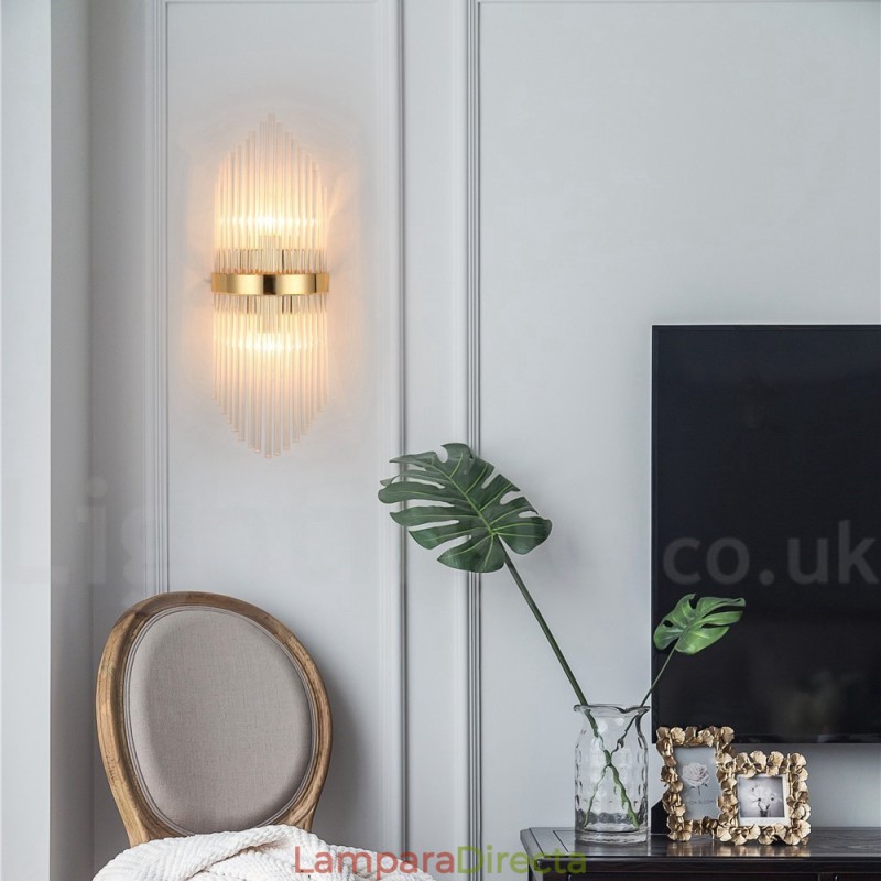 Lámpara de pared de cristal K9 de lujo moderna con pantalla de cristal