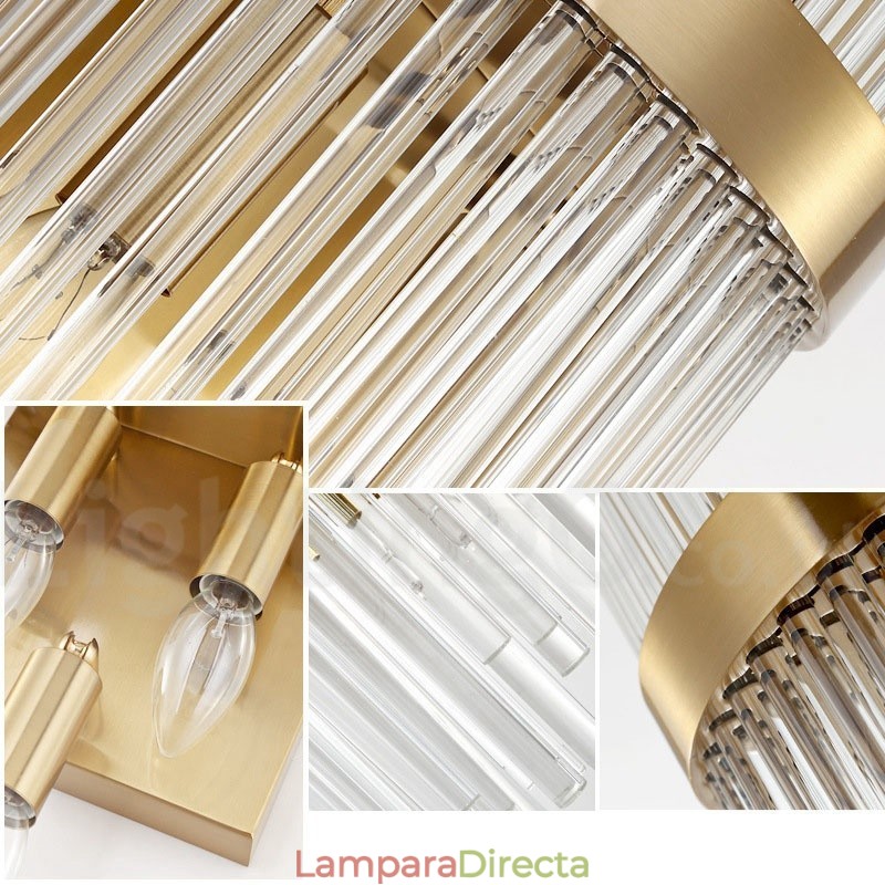 Lámpara de pared de cristal K9 de lujo moderna con pantalla de cristal