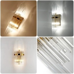 Lámpara de pared de cristal K9 de lujo moderna con pantalla de cristal