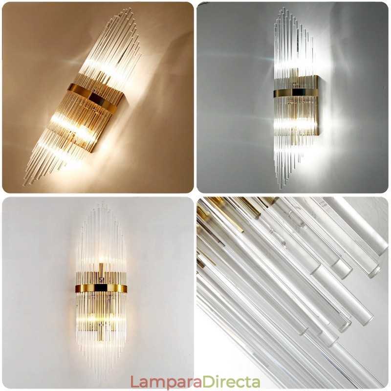Lámpara de pared de cristal K9 de lujo moderna con pantalla de cristal