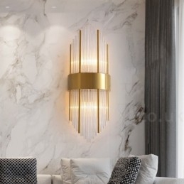Lámpara de pared de cristal K9 de lujo moderna con pantalla de cristal