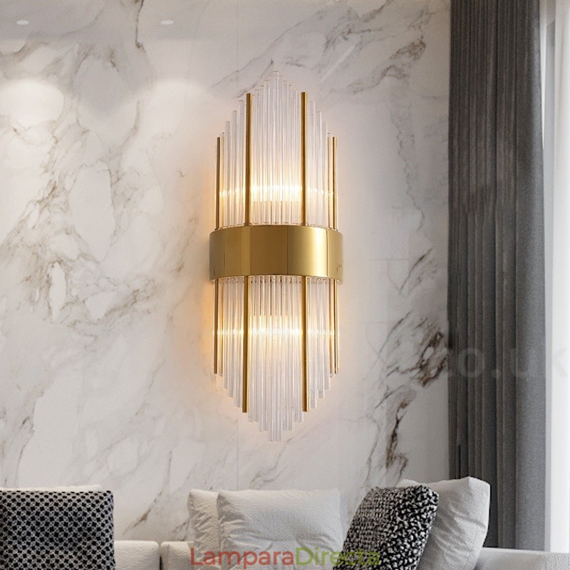 Lámpara de pared de cristal K9 de lujo moderna con pantalla de cristal
