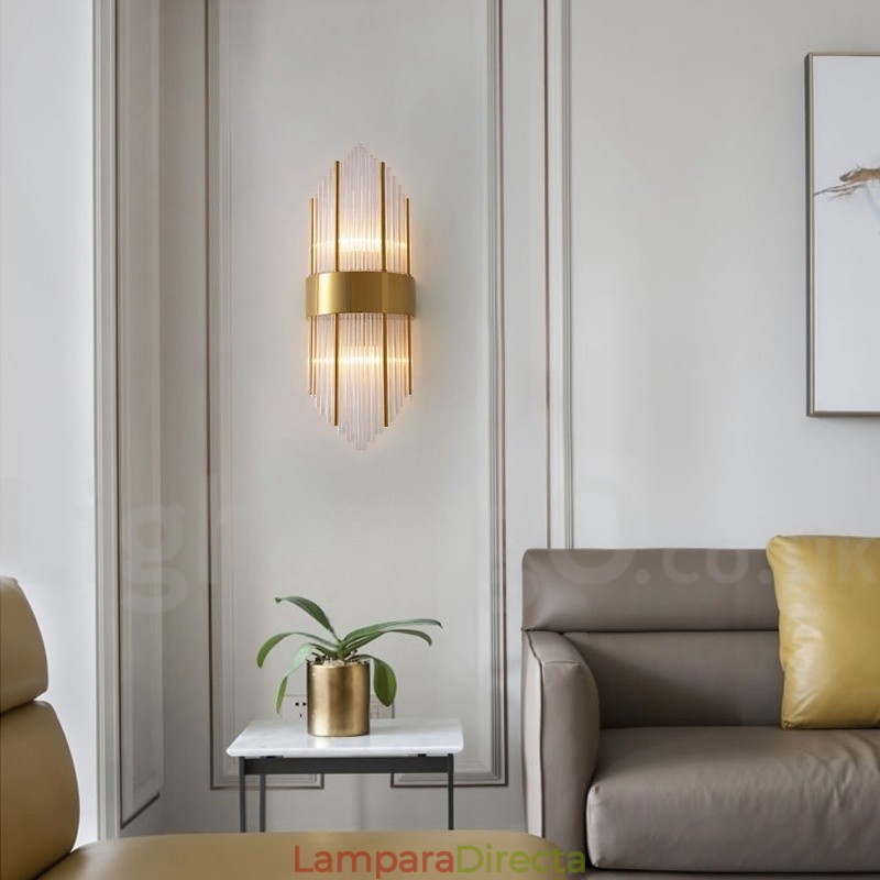 Lámpara de pared de cristal K9 de lujo moderna con pantalla de cristal