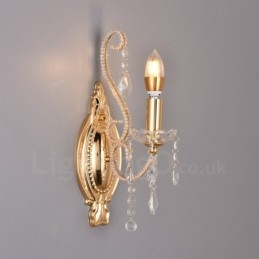 Aplique de pared de cristal estilo americano, 1 luz, dorado y negro, para sala de estar, comedor, tienda de ropa, cafetería, hotel.