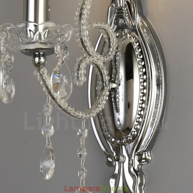 Aplique de pared de cristal estilo americano, 1 luz, dorado y negro, para sala de estar, comedor, tienda de ropa, cafetería, hotel.