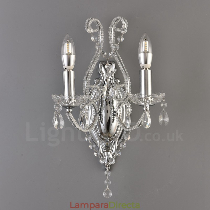 Aplique de pared de cristal estilo americano, de 2 luces, dorado y negro, para sala de estar, comedor, tienda de ropa, cafetería, hotel.