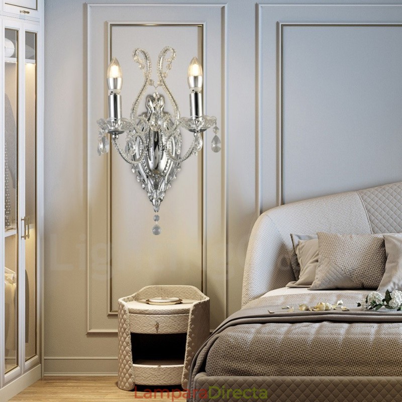 Aplique de pared de cristal estilo americano, de 2 luces, dorado y negro, para sala de estar, comedor, tienda de ropa, cafetería, hotel.