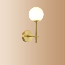 Lámpara de pared moderna Molecules Bean con pantalla esférica de cristal