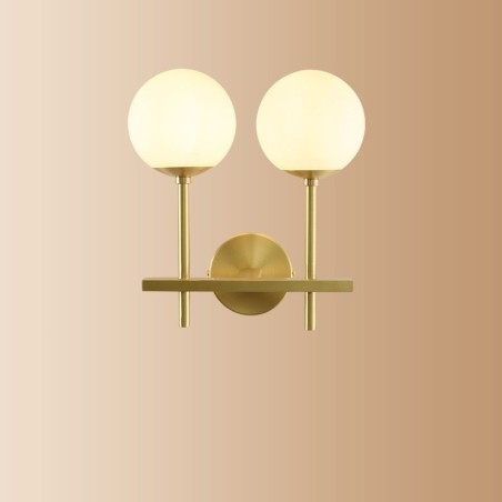 Lámpara de pared moderna Molecules Bean con pantalla esférica de cristal Lámpara de pared moderna Molecules Bean con pantalla esférica de cristal