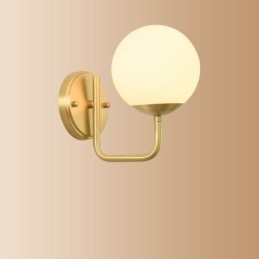 Lámpara de pared moderna Molecules Bean con pantalla esférica de cristal