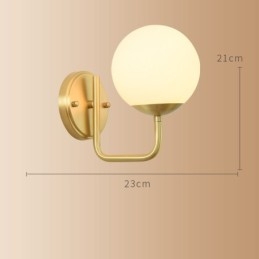 Lámpara de pared moderna Molecules Bean con pantalla esférica de cristal