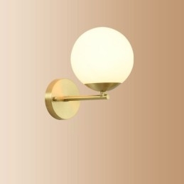 Lámpara de pared moderna Molecules Bean con pantalla esférica de cristal
