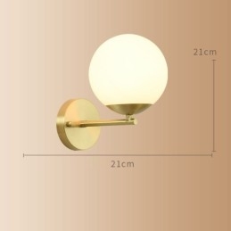 Lámpara de pared moderna Molecules Bean con pantalla esférica de cristal