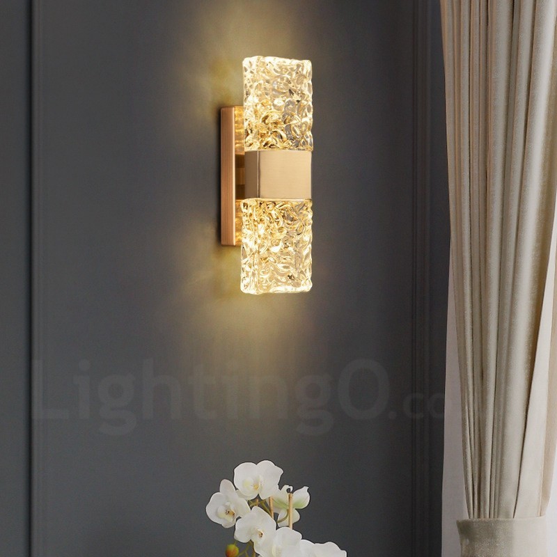 Lámpara de pared empotrada de cristal moderna para mesita de noche, porche, pasillo, sala de estar, dormitorio, estudio