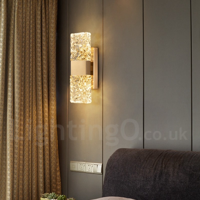 Lámpara de pared empotrada de cristal moderna para mesita de noche, porche, pasillo, sala de estar, dormitorio, estudio