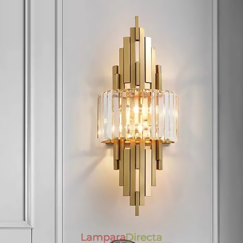 Lámpara de pared de cristal de lujo posmoderna para sala de estar, TV, fondo de pared, dormitorio, mesita de noche
