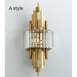 Lámpara de pared de cristal de lujo posmoderna para sala de estar, TV, fondo de pared, dormitorio, mesita de noche