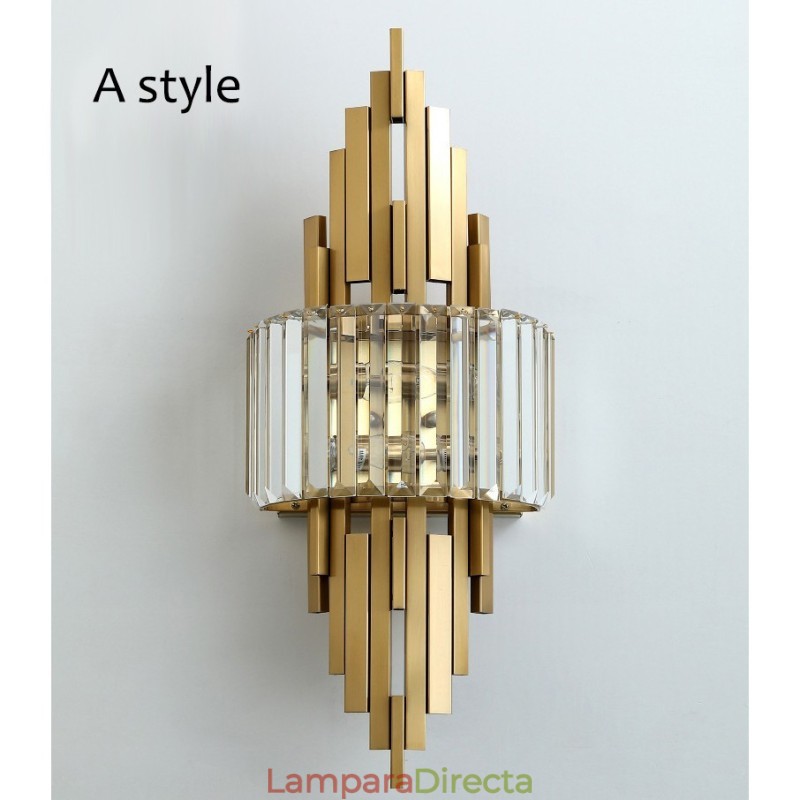 Lámpara de pared de cristal de lujo posmoderna para sala de estar, TV, fondo de pared, dormitorio, mesita de noche