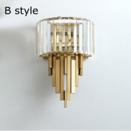 Lámpara de pared de cristal de lujo posmoderna para sala de estar, TV, fondo de pared, dormitorio, mesita de noche